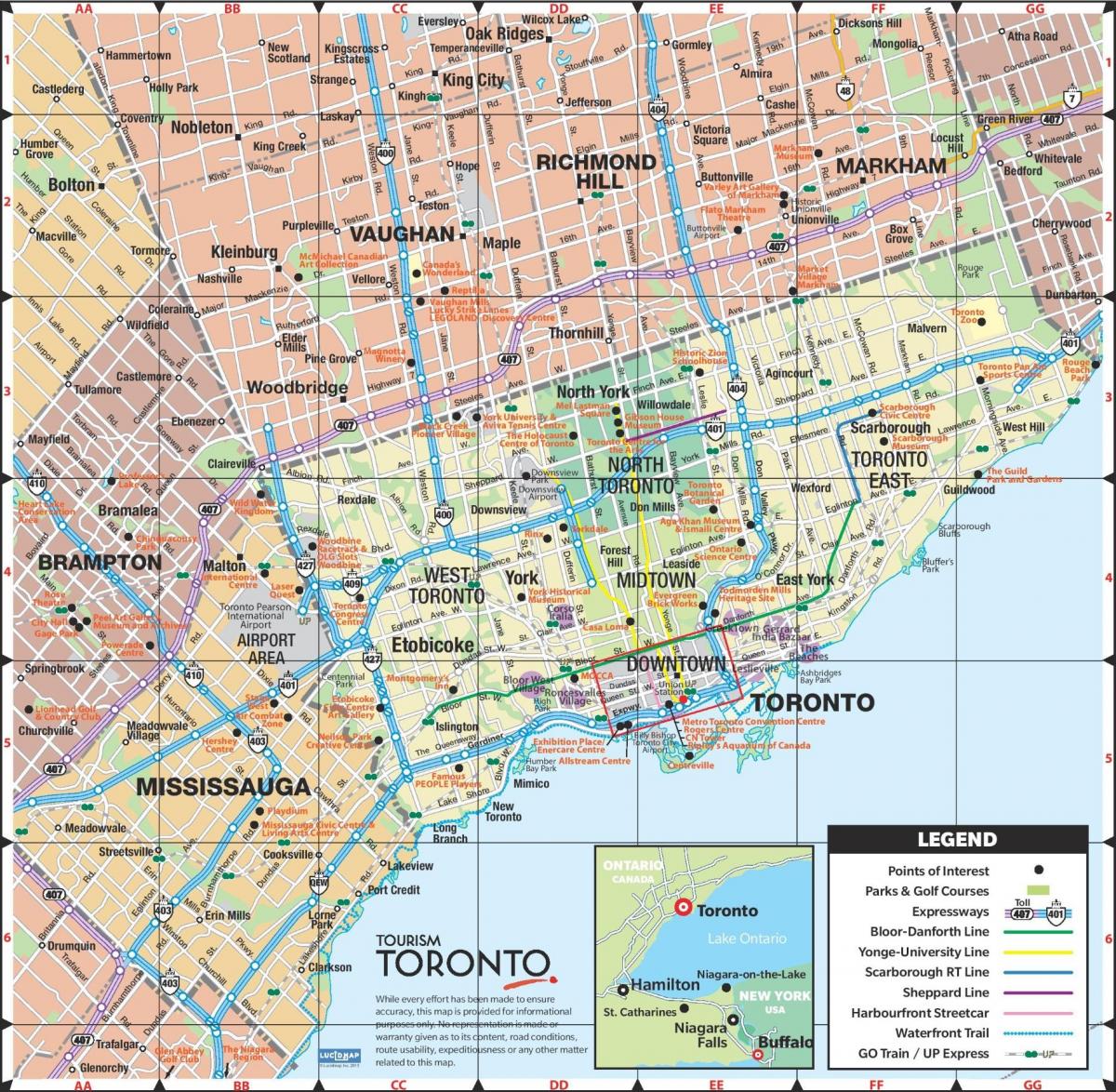 Χάρτης της Ταχείας κυκλοφορίας στο Τορόντο