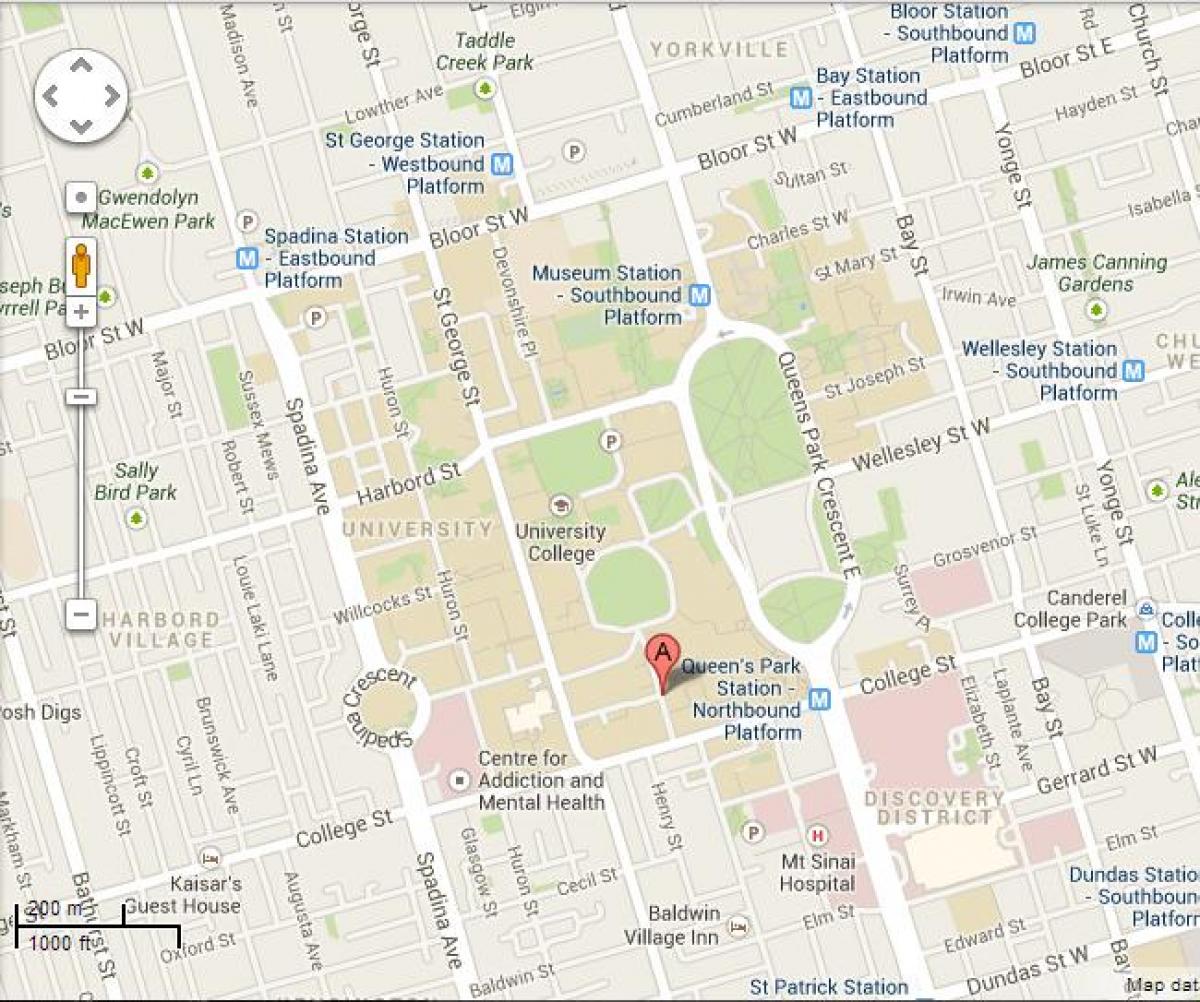 Χάρτης του πανεπιστημίου του Τορόντο St George