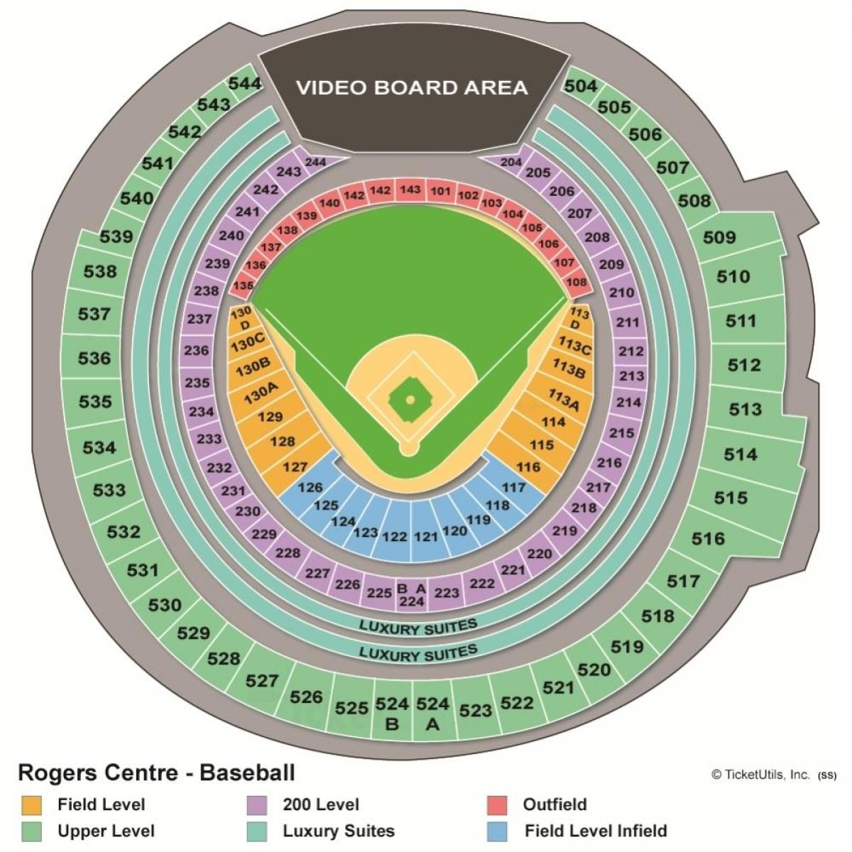 Χάρτης της Rogers κέντρο του μπέιζμπολ