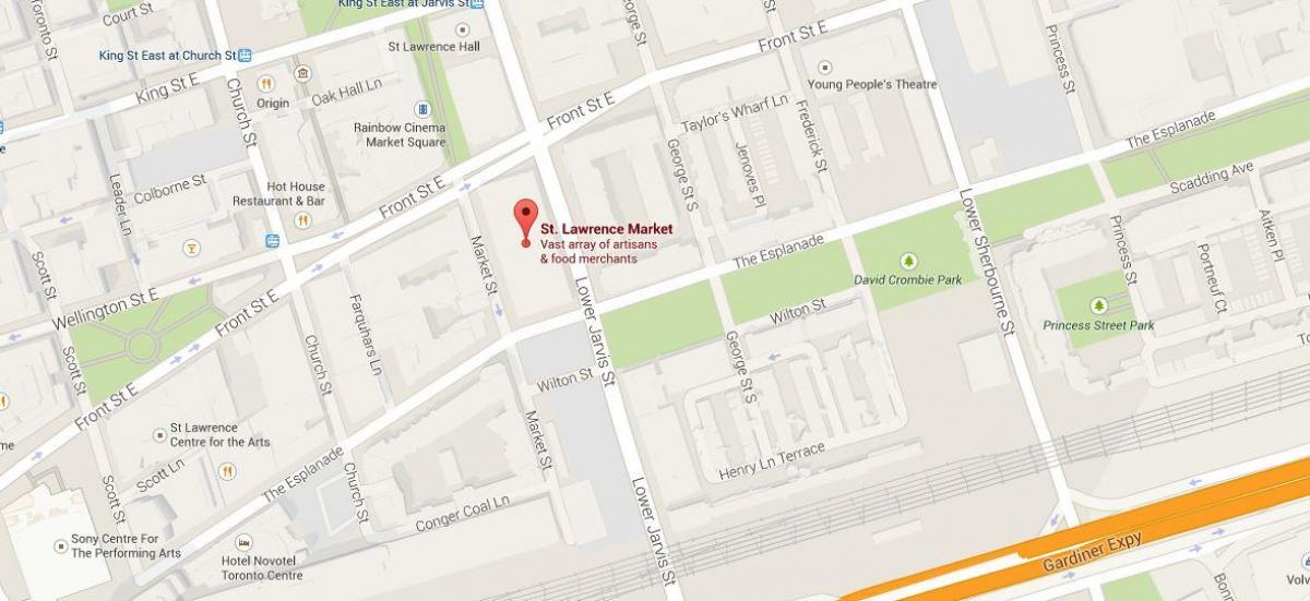 Χάρτης του St Lawrence market