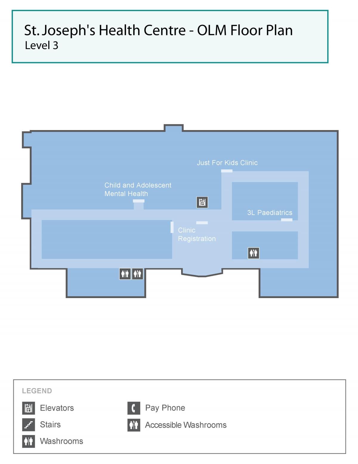 Χάρτης του Αγίου Ιωσήφ κέντρο Υγείας του Τορόντο OLM επίπεδο 3