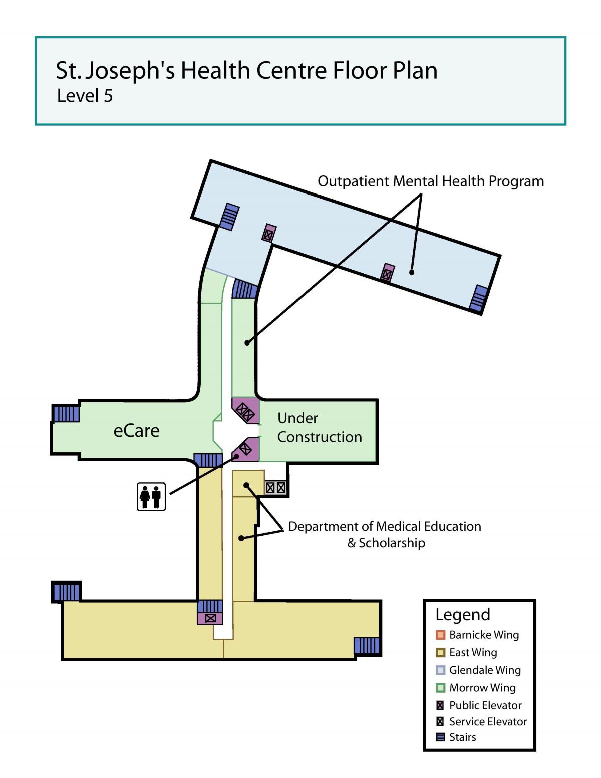 Χάρτης του Αγίου Ιωσήφ κέντρο Υγείας του Τορόντο επίπεδο 5