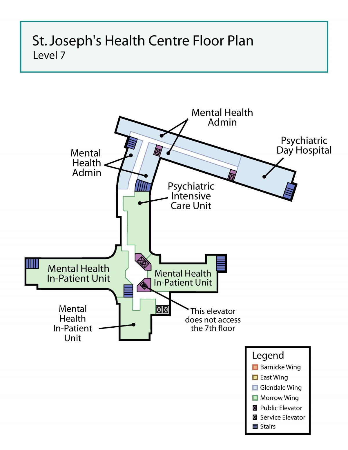 Χάρτης του Αγίου Ιωσήφ κέντρο Υγείας του Τορόντο επίπεδο 7