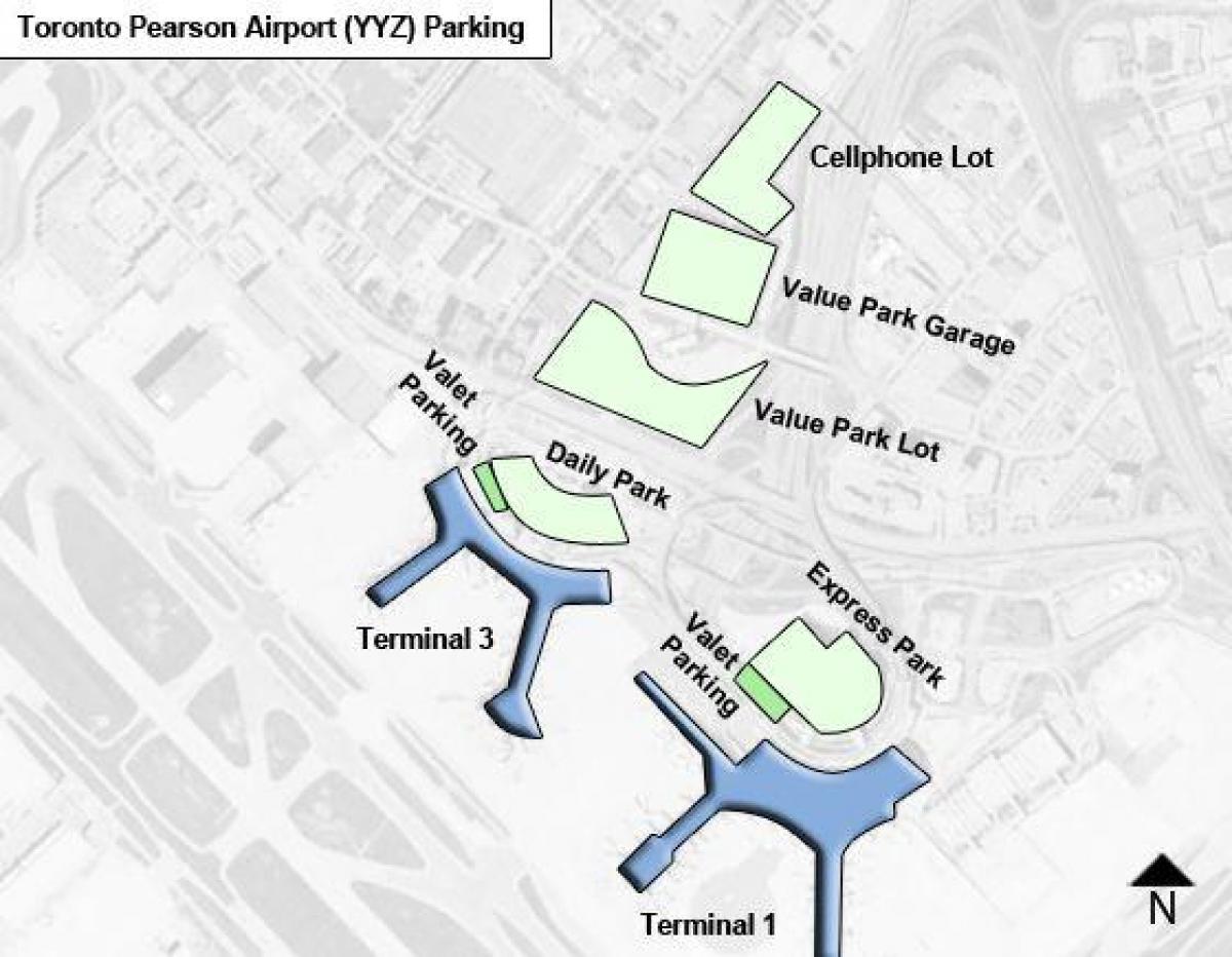 Χάρτης από το αεροδρόμιο του Τορόντο Πήρσον στάθμευσης