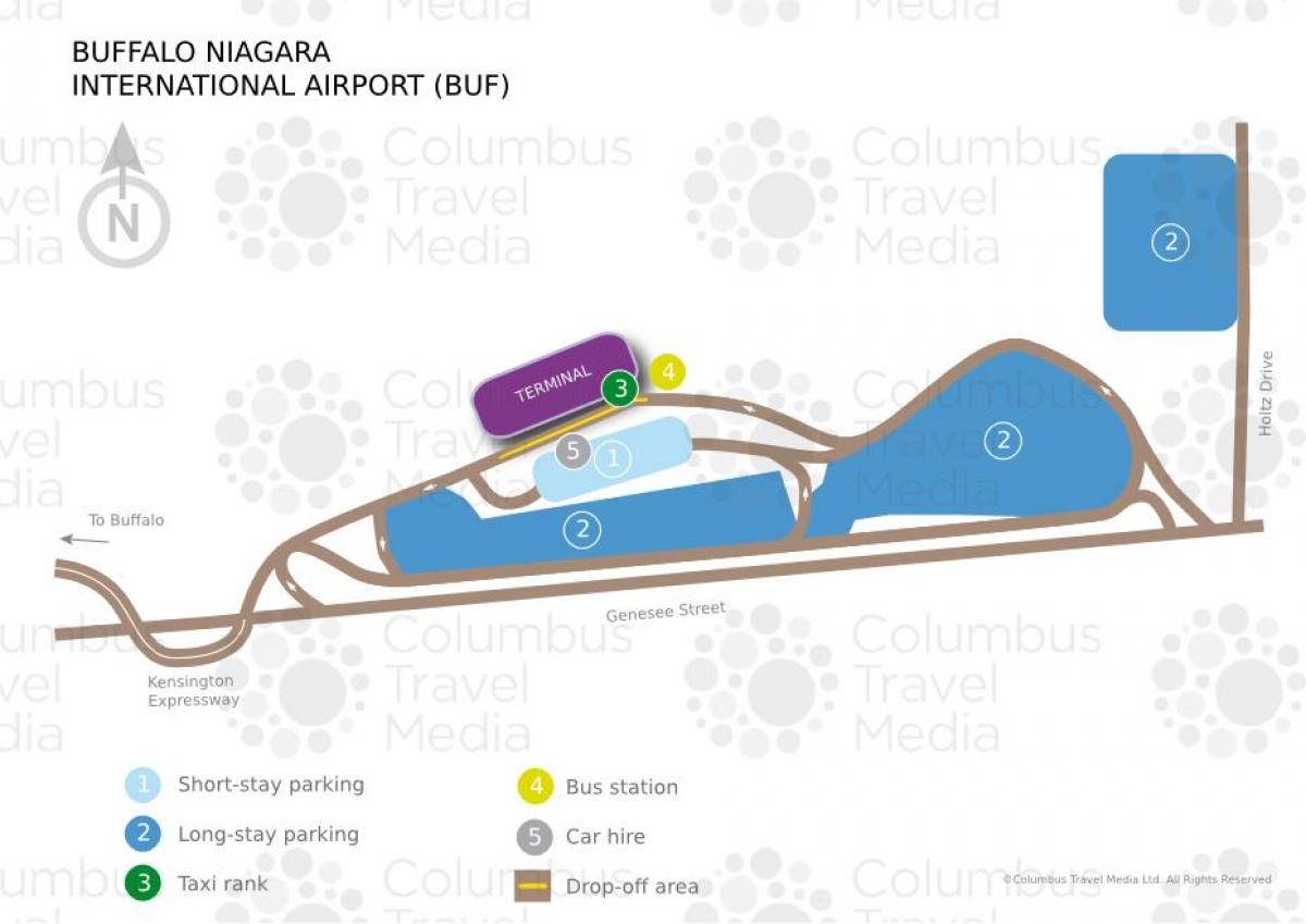 Χάρτης από το διεθνές αεροδρόμιο Buffalo Niagara