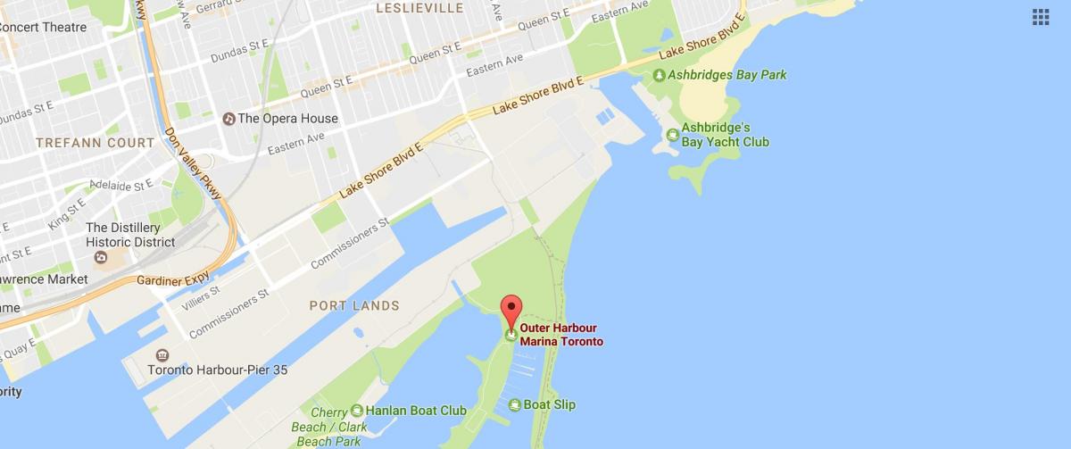 Χάρτης της Outer harbour marina Τορόντο