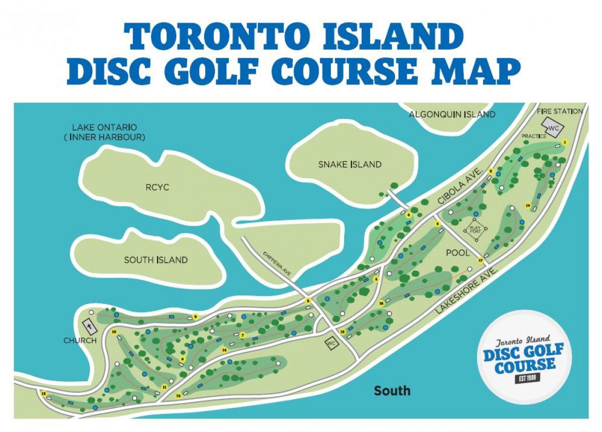 Χάρτης του Τορόντο Νησιά γήπεδα γκολφ Τορόντο