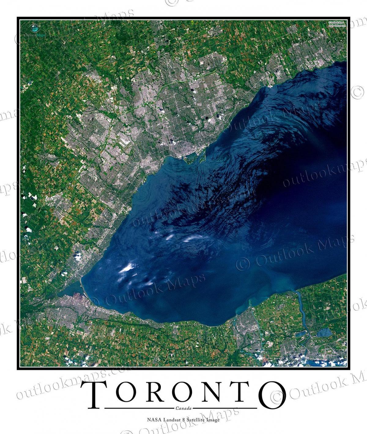 Χάρτης του Τορόντο λίμνη Οντάριο δορυφορική