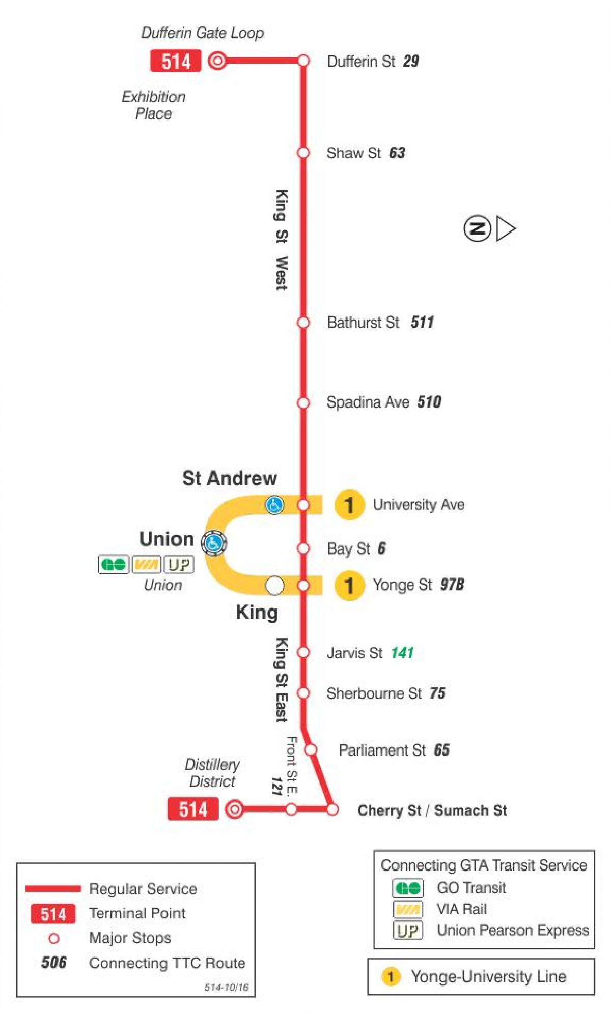 Χάρτης του τραμ γραμμή 514 Κεράσι