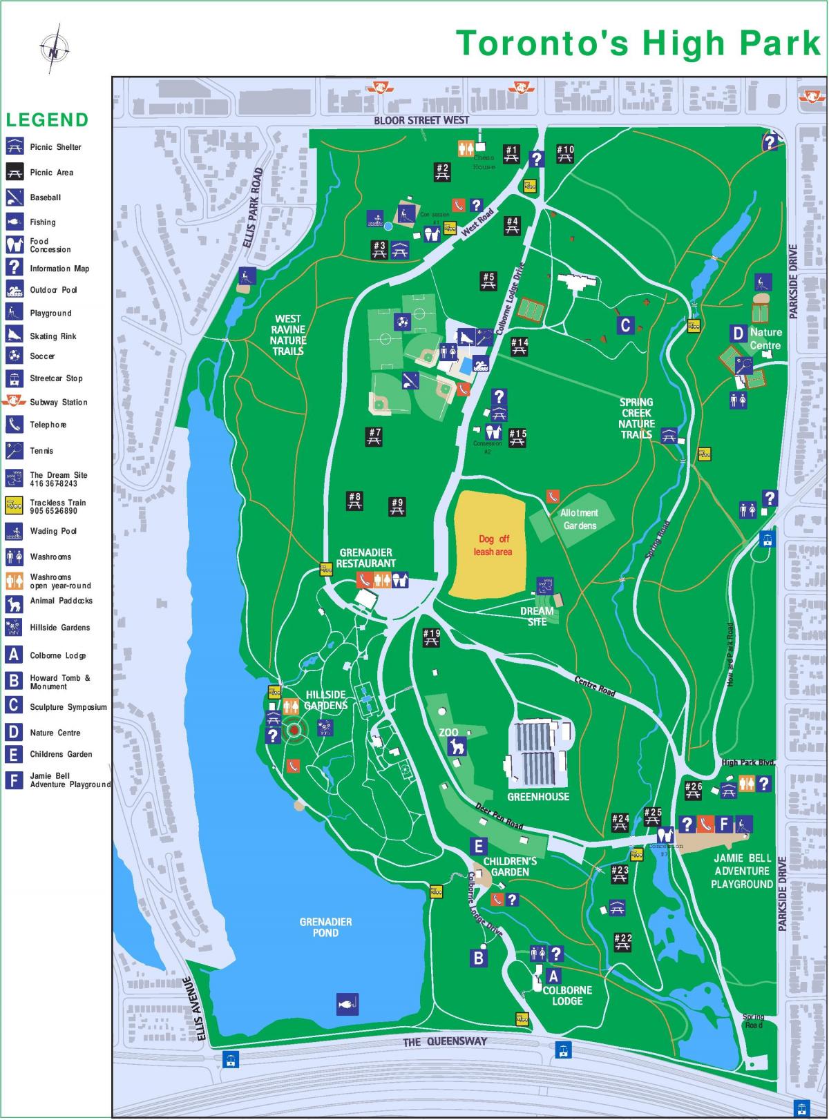 Χάρτη Υψηλής πάρκο θρύλος Τορόντο
