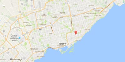 Χάρτης του Ανατολικού Ντάνφορθ περιοχή, Τορόντο