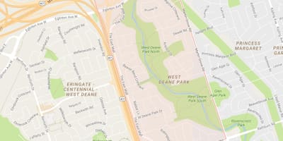 Χάρτης της Δυτικής Ντιν Park γειτονιά Τορόντο