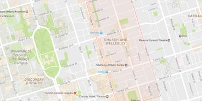 Χάρτης της Εκκλησίας και του Wellesley γειτονιά Τορόντο