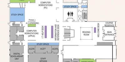 Χάρτης του university of Toronto Scarborough πανεπιστημιούπολη βιβλιοθήκη ισόγειο