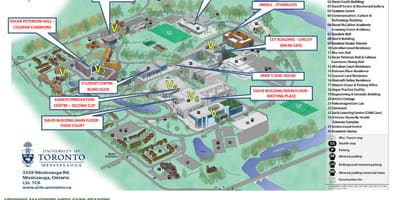 Χάρτης από το πανεπιστήμιο του Τορόντο Mississauga campus υπηρεσίες τροφίμων