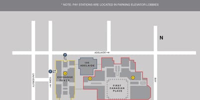 Χάρτης της Πρώτης καναδά θέση στάθμευσης Τορόντο