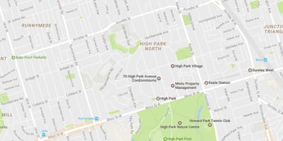 Χάρτη Υψηλής Park γειτονιά Τορόντο