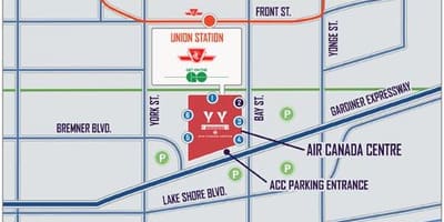 Χάρτης της Air Canada Centre στάθμευσης - ACC