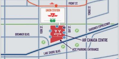 Χάρτης της Air Canada Centre στάθμευσης - ACC