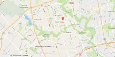 Χάρτης της Albion road Toronto