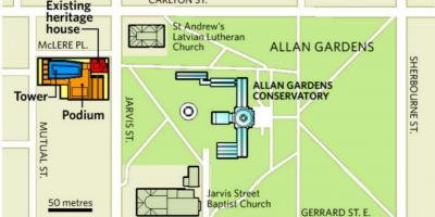 Χάρτης της Allan Gardens Τορόντο