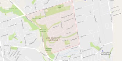 Χάρτης της Amesbury γειτονιά Τορόντο