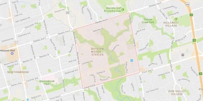 Χάρτης της Bayview Δάσος – Steeles γειτονιά Τορόντο