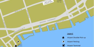 Χάρτης του Billy Bishop αεροδρόμιο χώρος στάθμευσης