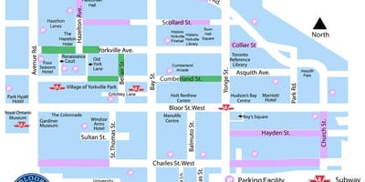 Χάρτης της Bloor Yorkville στάθμευσης