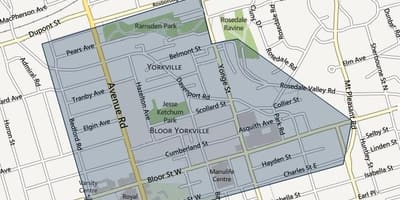 Χάρτης της Bloor Yorkville