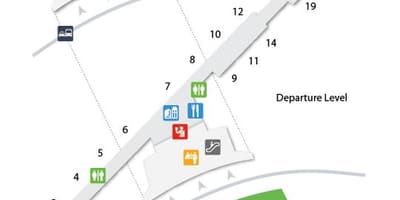 Χάρτης της Buffalo Niagara airport αναχώρηση επίπεδο