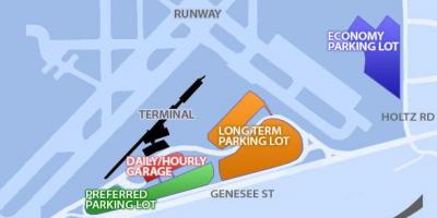Χάρτης της Buffalo Niagara airport χώρος στάθμευσης