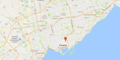 Χάρτης της Cabbagetown περιοχή, Τορόντο