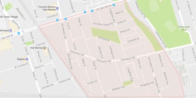 Χάρτης της Carleton Χωριό γειτονιά Τορόντο