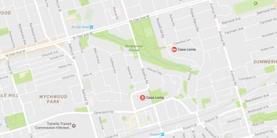 Χάρτης της Casa Loma γειτονιά Τορόντο