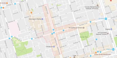 Χάρτης της Chinatown γειτονιά Τορόντο