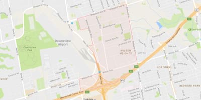 Χάρτης της Clanton Park γειτονιά Τορόντο