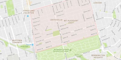 Χάρτης της Davisville Χωριό γειτονιά Τορόντο