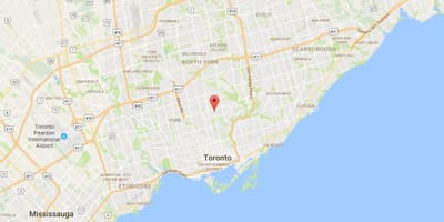 Χάρτης της Davisville Χωριό συνοικία του Τορόντο