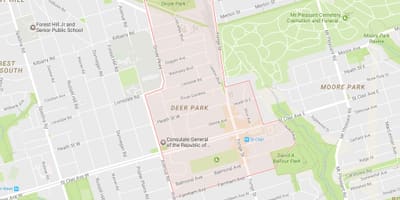 Χάρτης της Deer Park γειτονιά Τορόντο