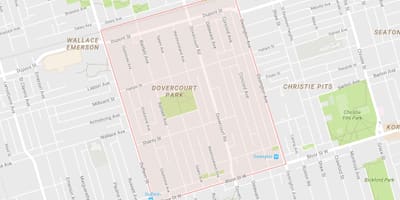 Χάρτης της Dovercourt Park γειτονιά Τορόντο