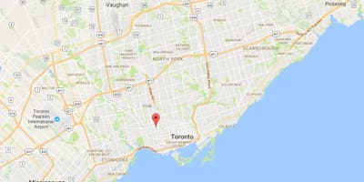 Χάρτης της Dovercourt Πάρκο περιοχή, Τορόντο