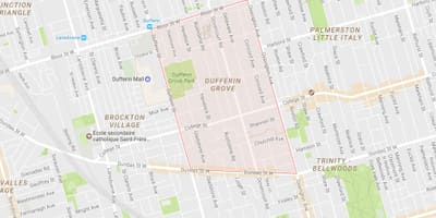 Χάρτης της Dufferin Grove γειτονιά Τορόντο