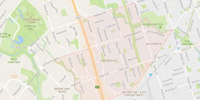 Χάρτης της Eatonville γειτονιά Τορόντο