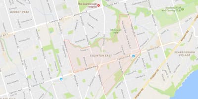 Χάρτης της Eglinton Ανατολική γειτονιά Τορόντο