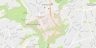 Χάρτης της Flemingdon Park γειτονιά Τορόντο