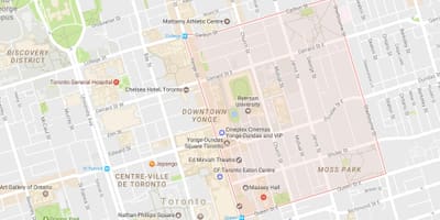 Χάρτης του Garden District της Πόλης του Τορόντο