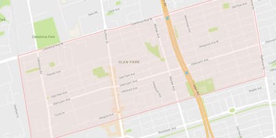 Χάρτης της Glen Park γειτονιά Τορόντο