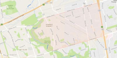 Χάρτης της Humber Κορυφής γειτονιά Τορόντο