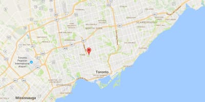 Χάρτης της Humewood–Cedarvale περιοχή, Τορόντο